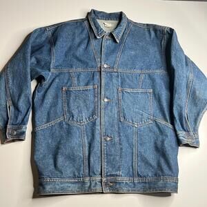 Vintage Jordache Denim Chore Jacket 80s 90s Made in Hong Kong Men’s Size L